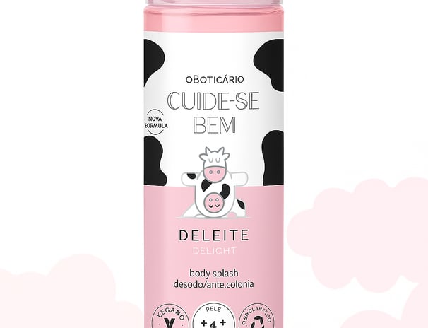 a bottle of deodorance with a cow on it