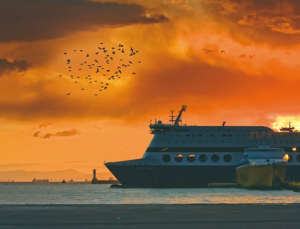 Port of Piraeus, limani 2025, sunset