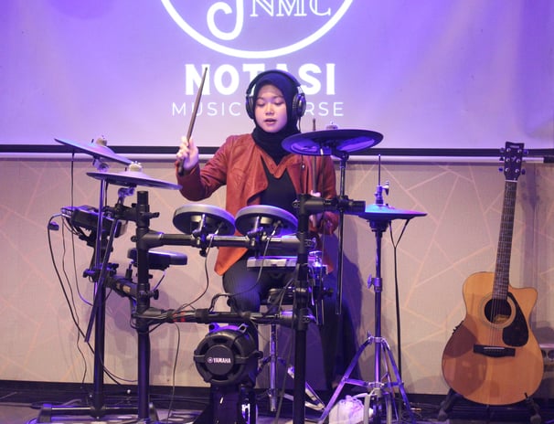 Salah Satu Murid Drum dari Notasi Music Course Kursus Musik Privat di Kendal