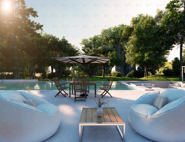 Modern exterior 3D rendering 