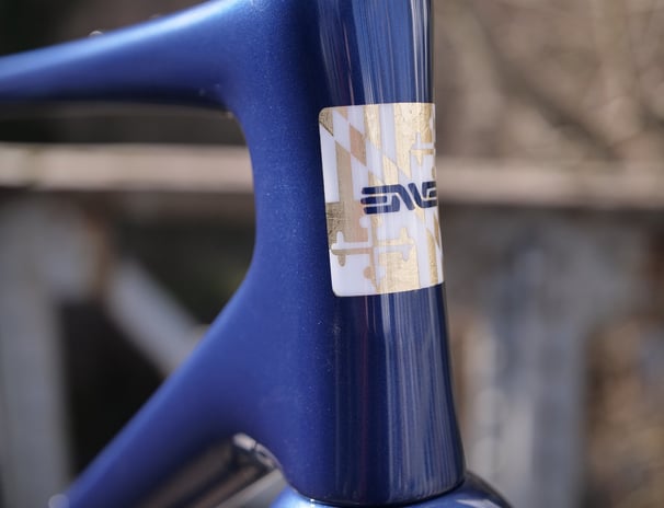 a custom painted ENVE Mog with the Maryland flag