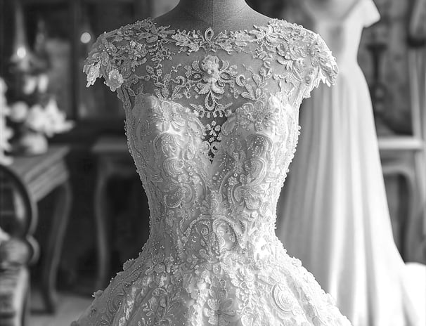a wedding dress on a mannequine mannequinequine