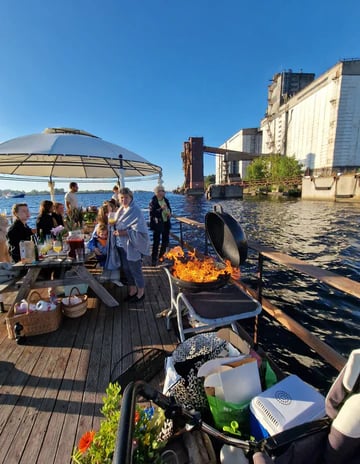 People chilling on Riga Party Raft