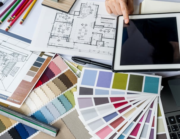 Palette de couleurs pour des travaux d'architecture intérieure