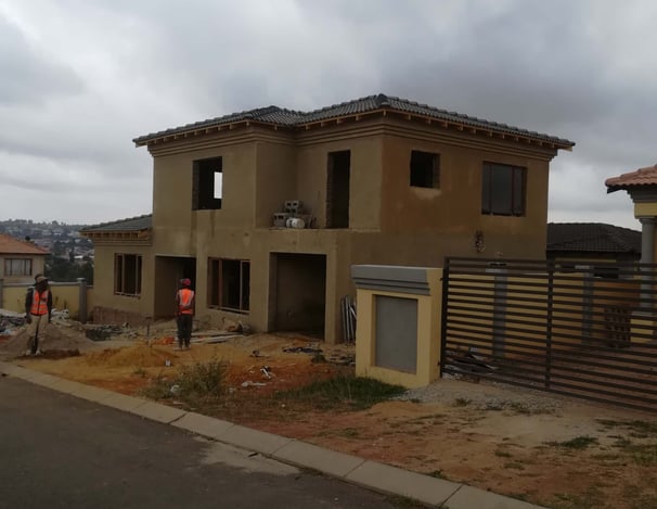 Completion of double story structure from foundation to roof, and plaster works completion, Heritage Manor, Krugersdorp