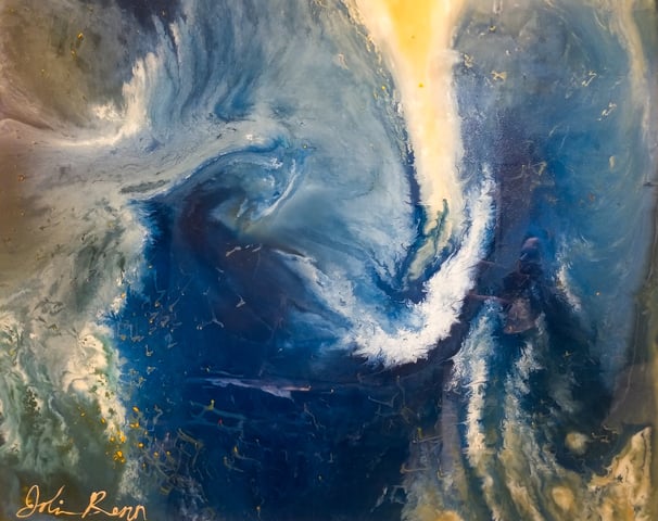 SOLD: Atlantis—4 x 4 Painting. Original artwork