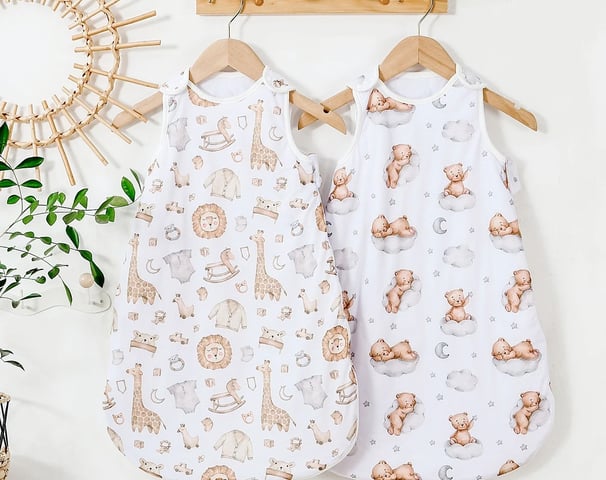 comfy baby sleep sack, soft cotton sleepsack, cute sleepsacks with animals