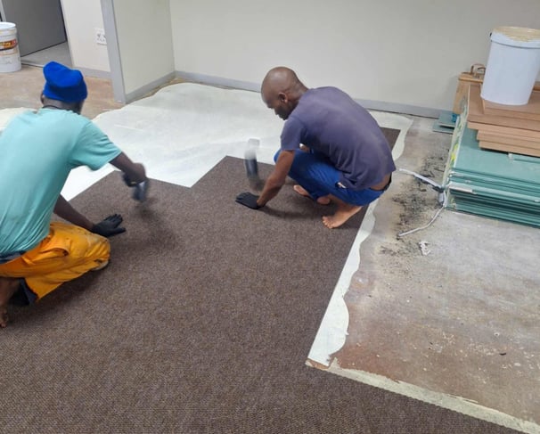 Carpeting installation. Fourways Golf Estate