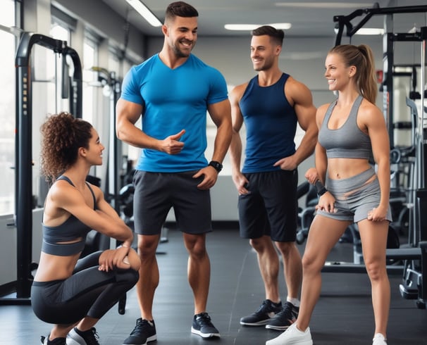 A dimly lit gym environment with a focus on a wooden panel displaying 'Muscle Up Performance'. Shadows and light create a dramatic effect on the dark-tiled floor. Motivational words like 'Focus', 'Motivation', 'Dedication', and 'Excuses' are subtly visible on the wall.