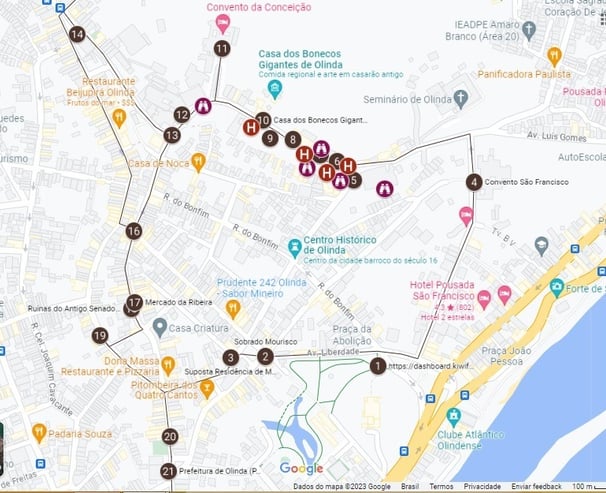 Mapa do Guia Turístico de Olinda