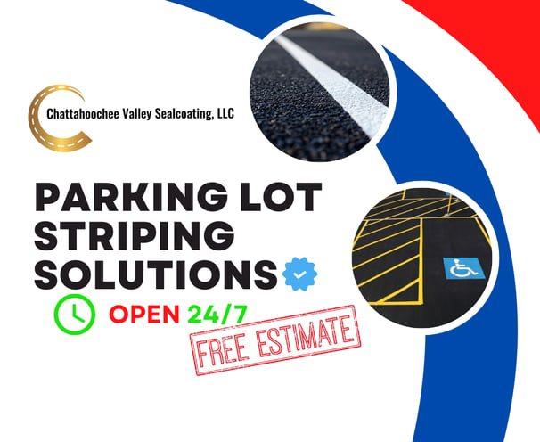 Parking lot striping solutions by Chattahoochee Valley Sealcoating