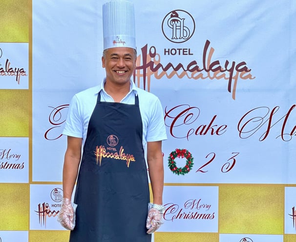 Bijay Suwal as a participant in cake baking festival in hotel Himalaya