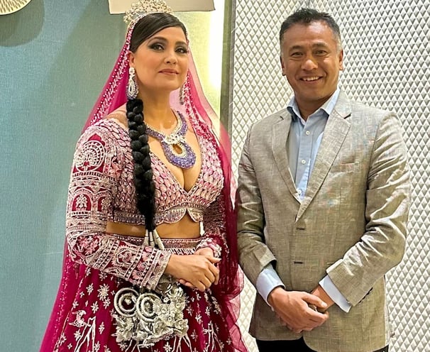 Bijay Suwal with famous Bollywood actress and model Lara Dutta