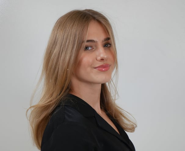 Girl with blonde hair smiling