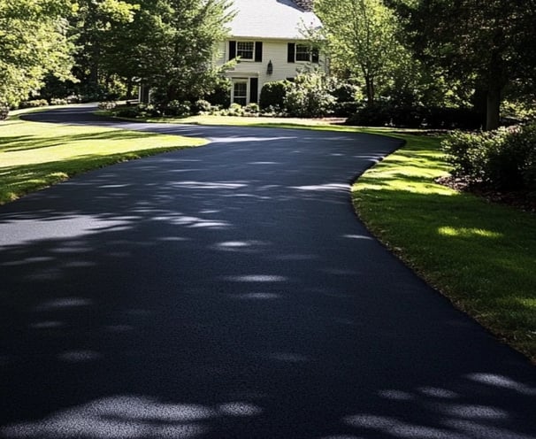 Driveway sealcoating job completed by Chattahoochee Valley Sealcoating