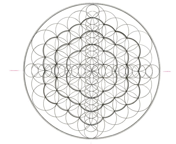 Flower of Life extended - stitched design