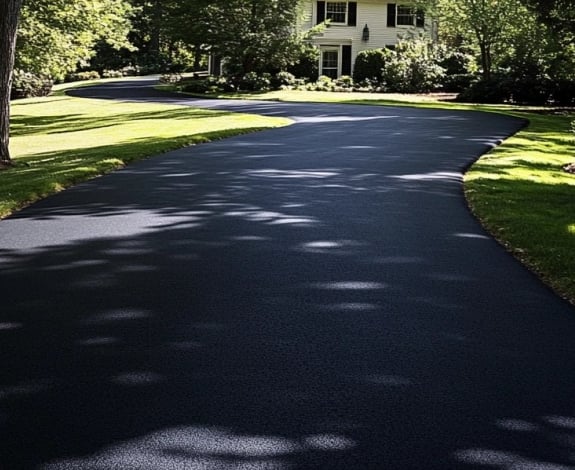 Driveway sealcoating job completed by Chattahoochee Valley Sealcoating in Newnan, Georgia