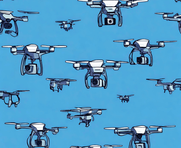 a bunch of different types of drones flying in the sky