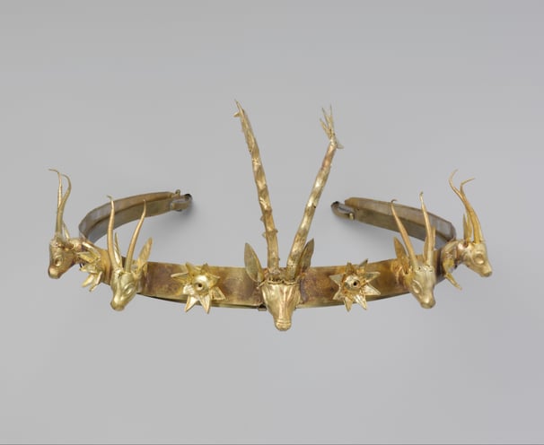 Headband with Heads of Gazelles and a Stag Between Stars or Flowers at the MET