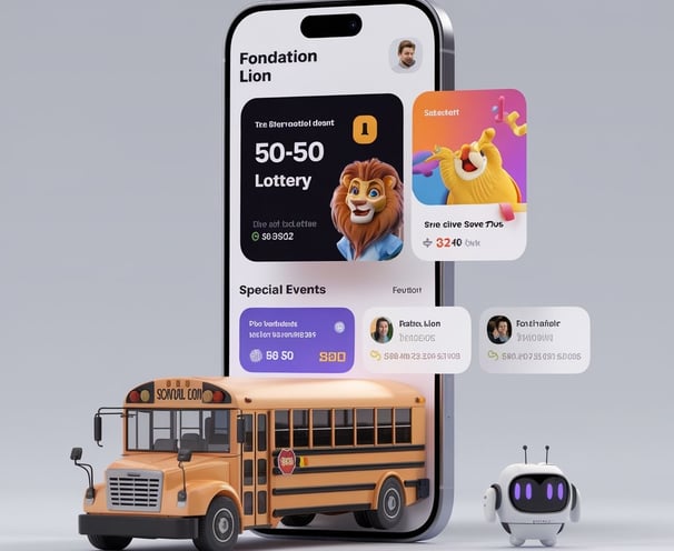 a school bus with a school bus app on the screen