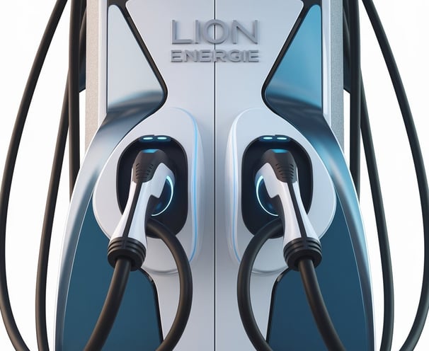 a charging station with two charging cords and a charger