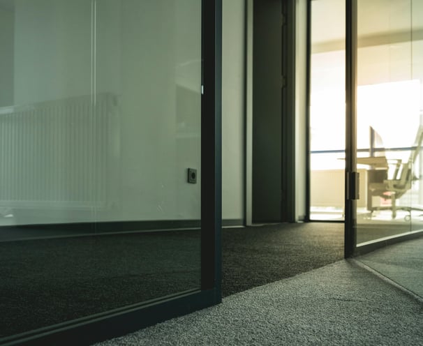 Office remodeling project in Central Florida with upgraded flooring, lighting, and functional worksp