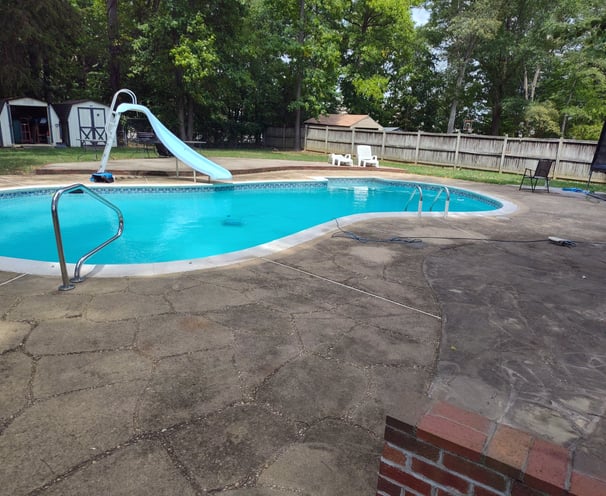 guys power wash & detailing before pressure washing pool deck in accokeek md house