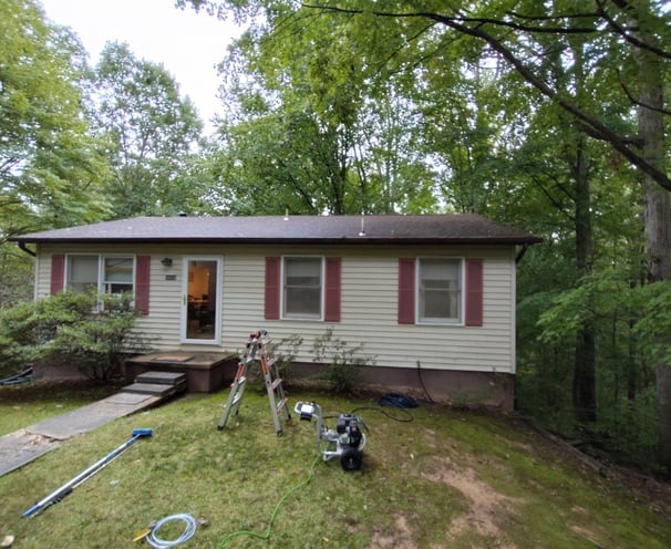 guys power wash & detailing before house and roof wash in mechanicsville md