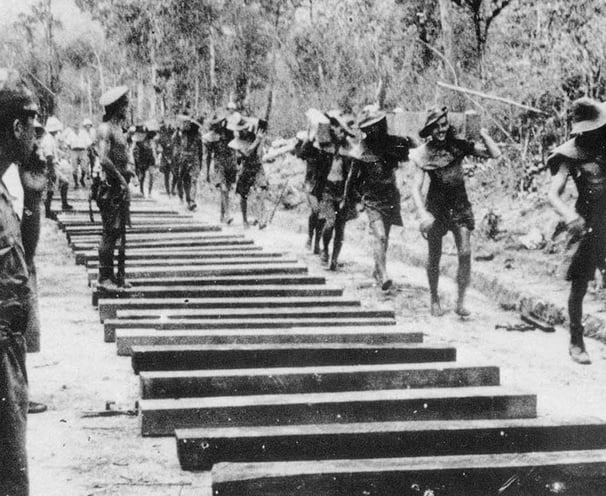 POW's working on the infomous Death Railway in 1944
