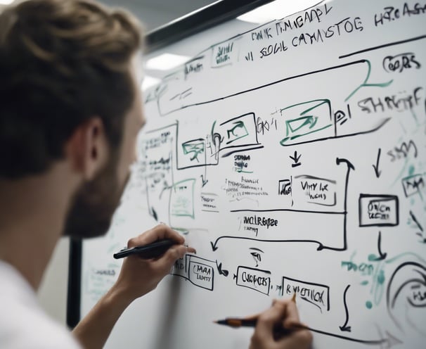 man writing on whiteboard