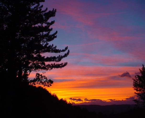 Sunset as seen from our lounge window.