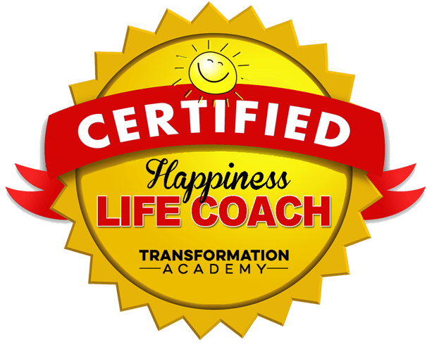 Certified Happiness Life Coach Badge from the Transformation Academy
