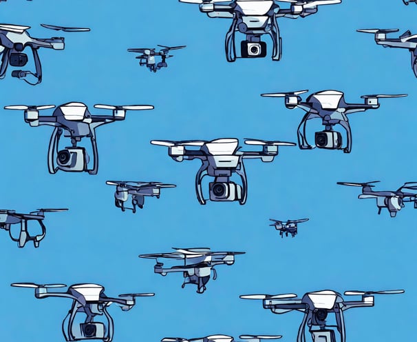 a bunch of different types of drones flying in the sky