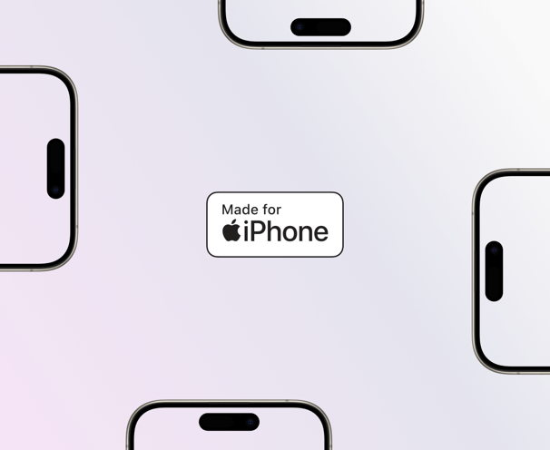 Phone close-up mockup emphasizing Looma AI’s iOS-native design