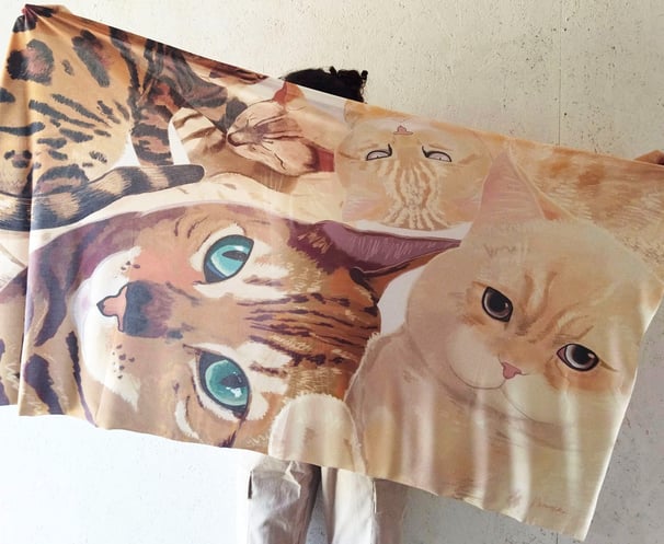 printed cat scarf