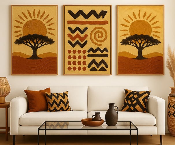  Sunrise Acacia Tree Wall Art – Earthy African Landscape Print (Digital Download)