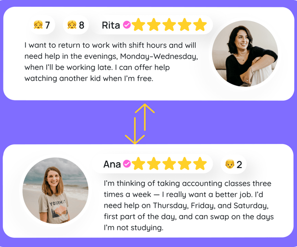 a woman's profile with five stars on her phone