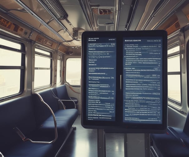 Close-up view of a computer screen displaying a code editor with JavaScript code. The code is color-coded, showing various functions, variables, and comments. The editor interface includes tabs and a menu bar, indicating an active coding session.