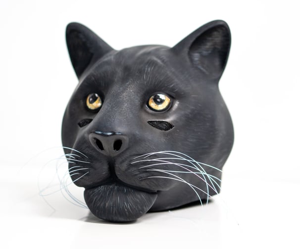 a black cat with yellow eyes