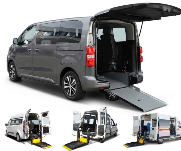 Minivan with a rear ramp for wheelchair access - a specialized vehicle 