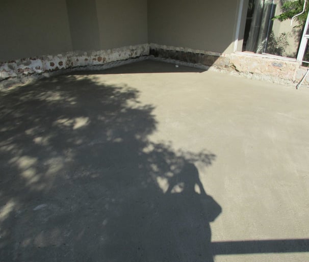 Waterproofing screed in a state of cure, Sandton, Fourways