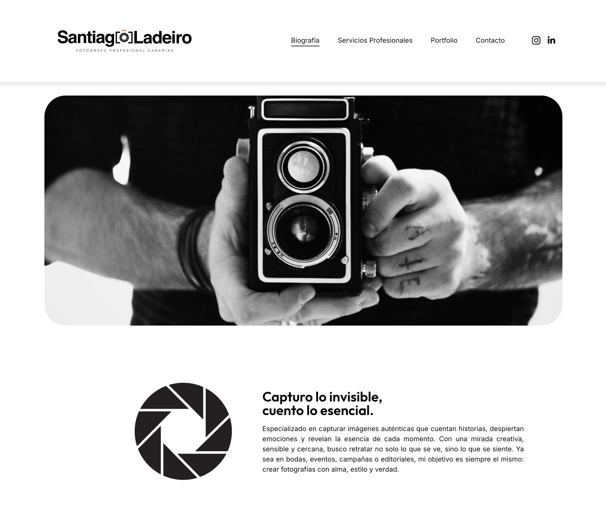 página inicio sitio web de santiago Ladeiro