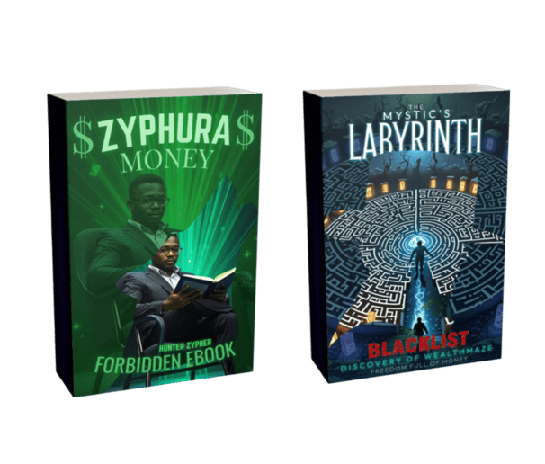 Zyphura Money and The Mystic Labyrinth duo bundle. Banned ebooks on Vexoner about money and mindset