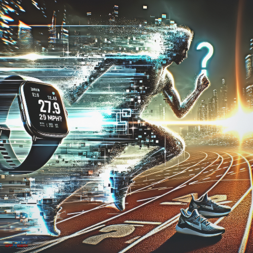 a person running on a track with a smart watch