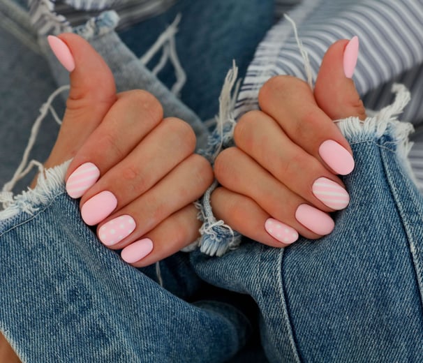 pastel pink nails