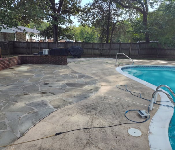 guys power wash & detailing after pressure washing pool deck in accokeek md house