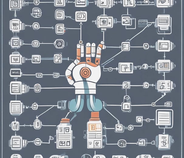 a robot hand holding a phone and a robot