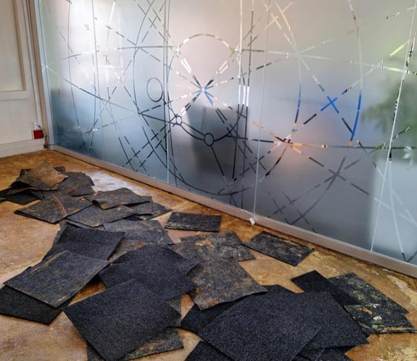 Carpet removal before office remodeling project. Fourways, Sandton