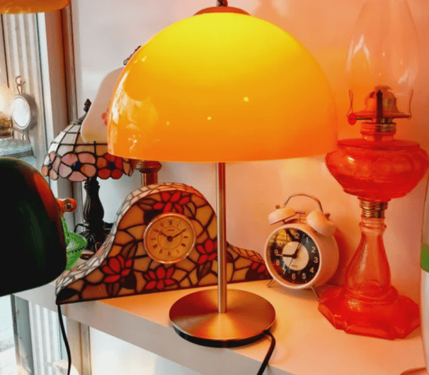 orange and gold lamp