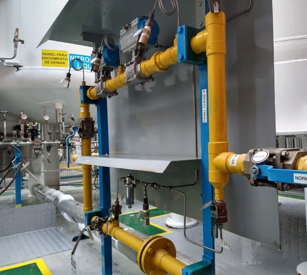 Modernização da instalação de gases num projeto de modernização de uma rede velha.